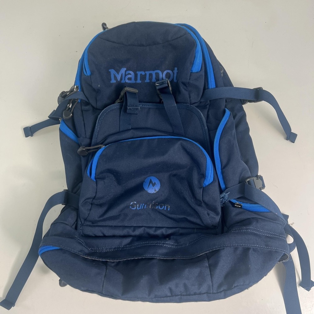 Marmot Gunnison Hiking Backpack One Size Blue Zip Closure Padded Straps